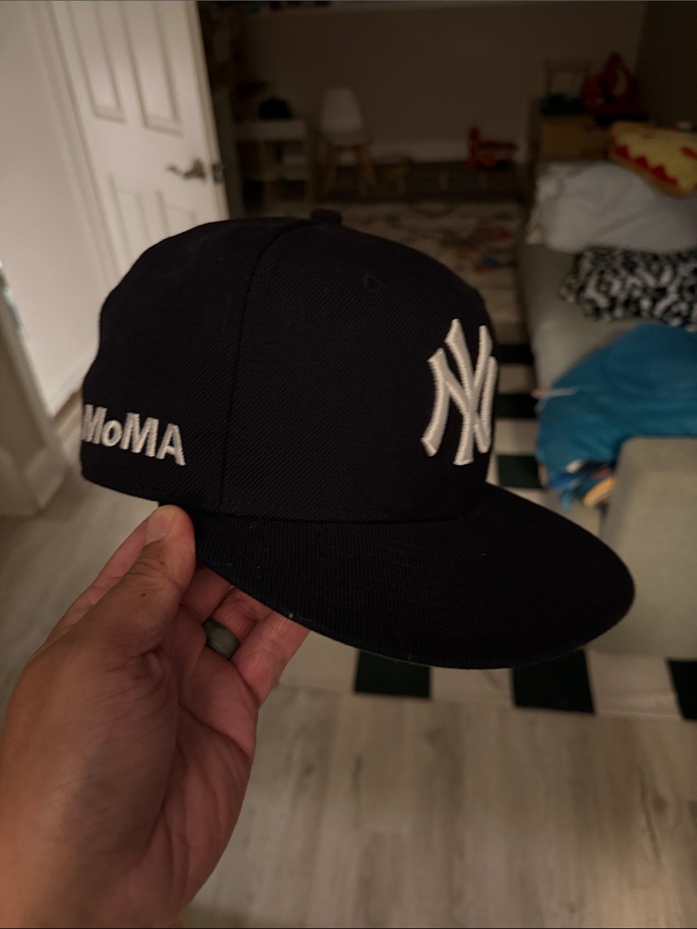 Moma Yankee Fitted Cap with White NY Embroidery
